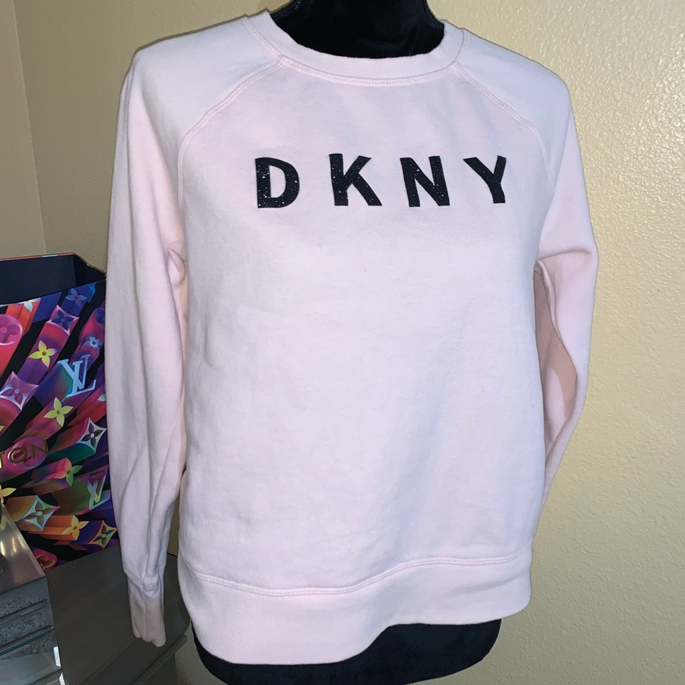 Glitter Detail DKNY Spell Out Sweatshirt